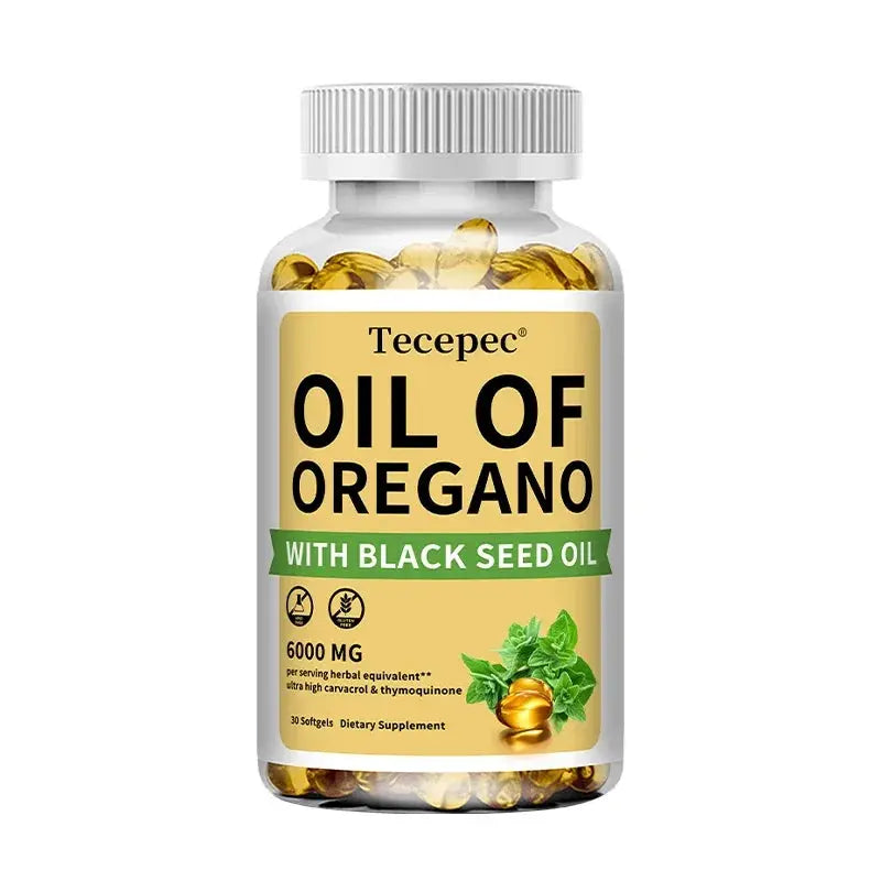 Oil of Oregano + Black Seed Oil Capsules 20:1 Extract – Immune & Digestive Support (6000mg + 200mg) Omura Products