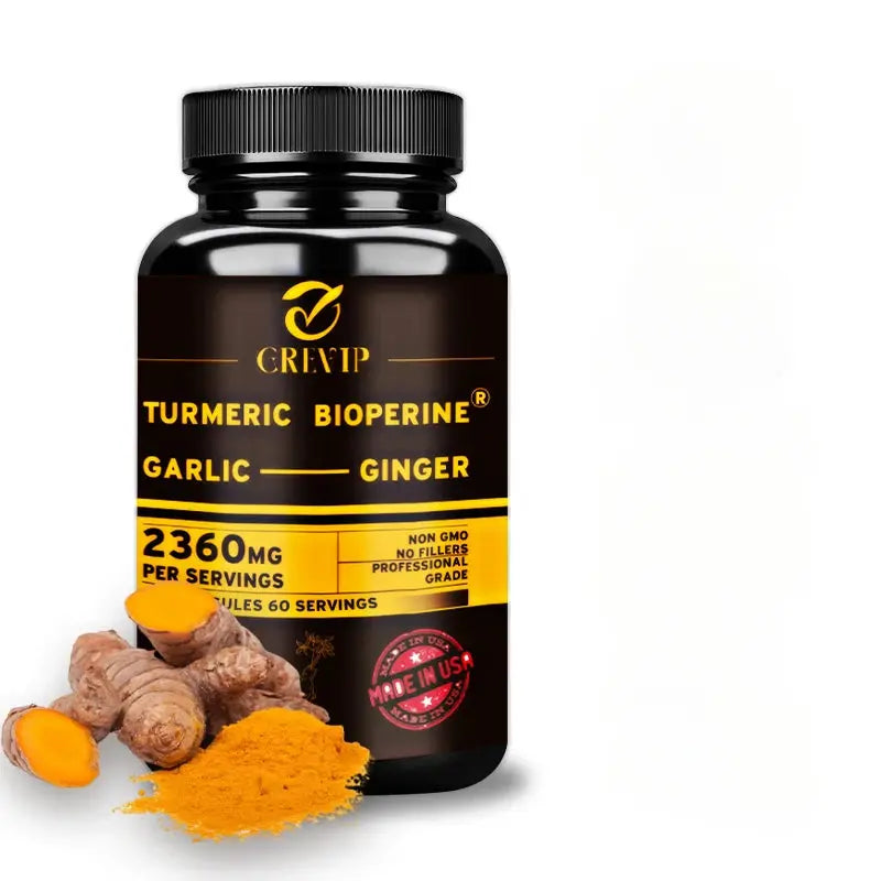 4‑in‑1 Turmeric Ginger Supplement with Garlic & Black Pepper – High‑Absorption Curcumin Capsules Omura Products