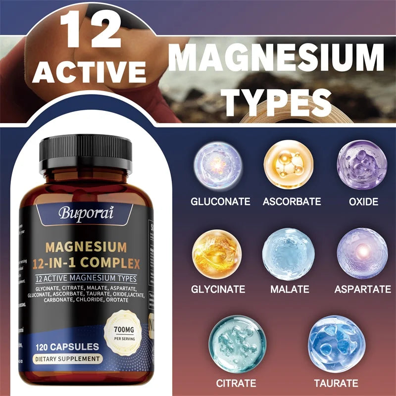 Magnesium Complex Capsules – Highly Absorbable Magnesium Blend for Bone, Muscle & Relaxation Support