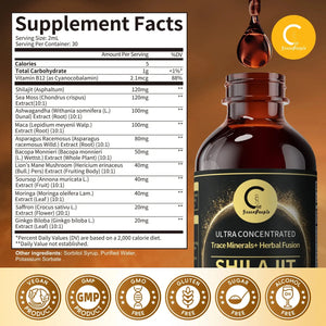 🌿 Shilajit Liquid Drops with Sea Moss, Ashwagandha, Maca & Moringa | Trace Minerals + Herbal Fusion | 60ML Natural Energy & Wellness Support Omura Products