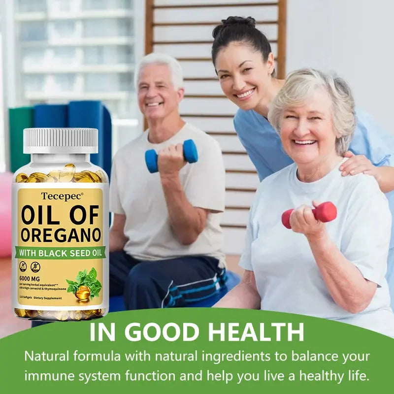 Oil of Oregano + Black Seed Oil Capsules 20:1 Extract – Immune & Digestive Support (6000mg + 200mg) Omura Products