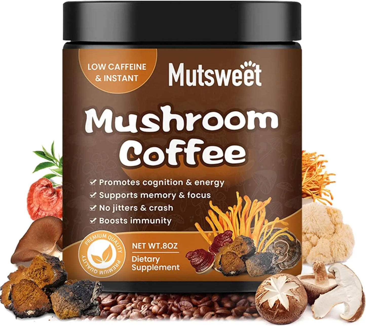 ﻿ Organic Ground Coffee with Lion's Mane Mushroom and Chaga | Nootropic Mushroom Coffee for Better Focus and Immune Support
