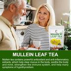 Herbal Mullein Leaf Tea | Lung Cleanse Support, Easy Breathing, Cough Relief & Detox | Natural Herbal Drink | 28 or 60 Tea Bags Omura Products