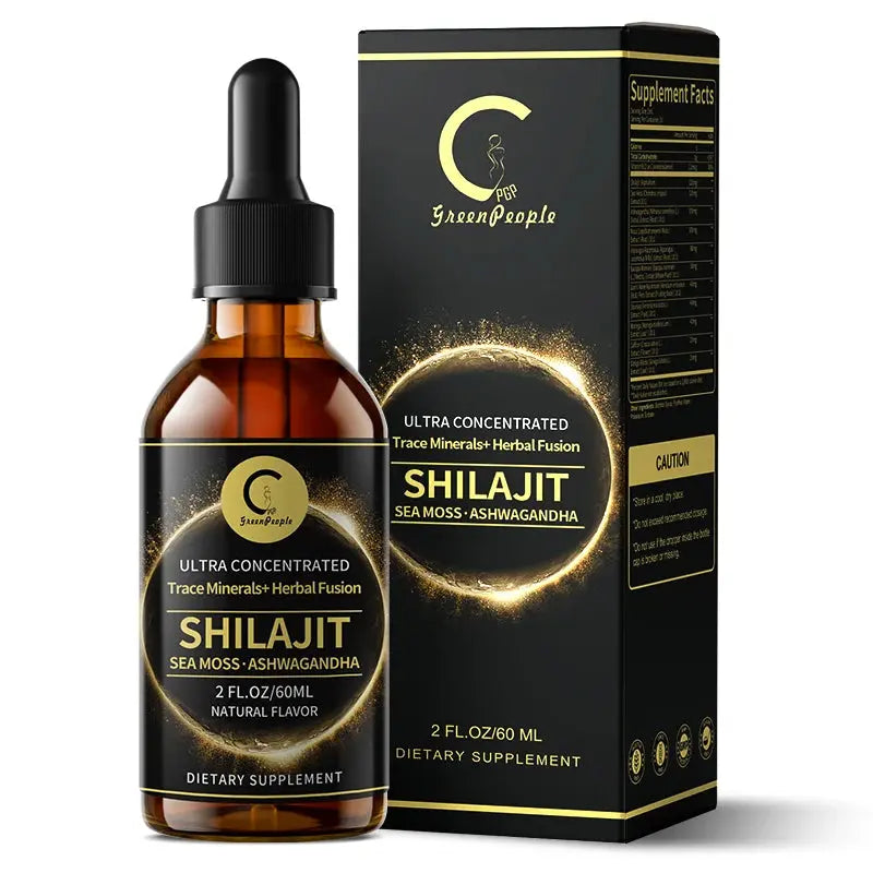 🌿 Shilajit Liquid Drops with Sea Moss, Ashwagandha, Maca & Moringa | Trace Minerals + Herbal Fusion | 60ML Natural Energy & Wellness Support Omura Products