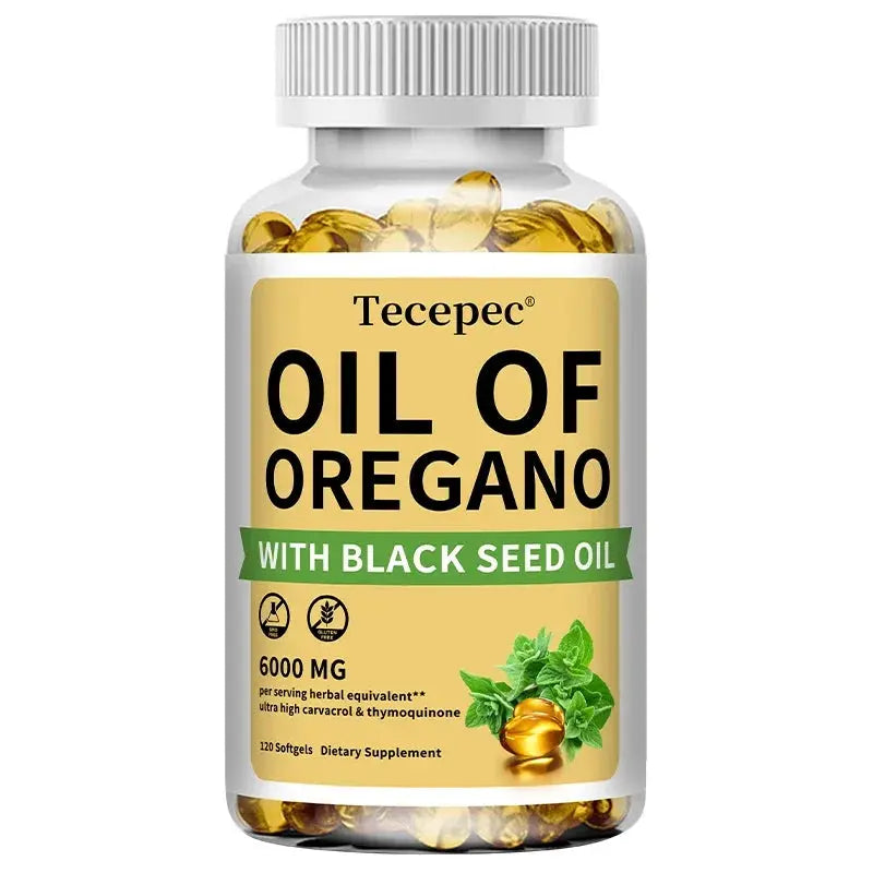 Oil of Oregano + Black Seed Oil Capsules 20:1 Extract – Immune & Digestive Support (6000mg + 200mg) Omura Products