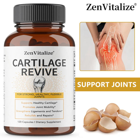 Cartilage Regeneration Supplement – Type II Collagen, Glucosamine, MSM, Vit D3 & C – Joint Mobility Support – 30/60/120 Capsules