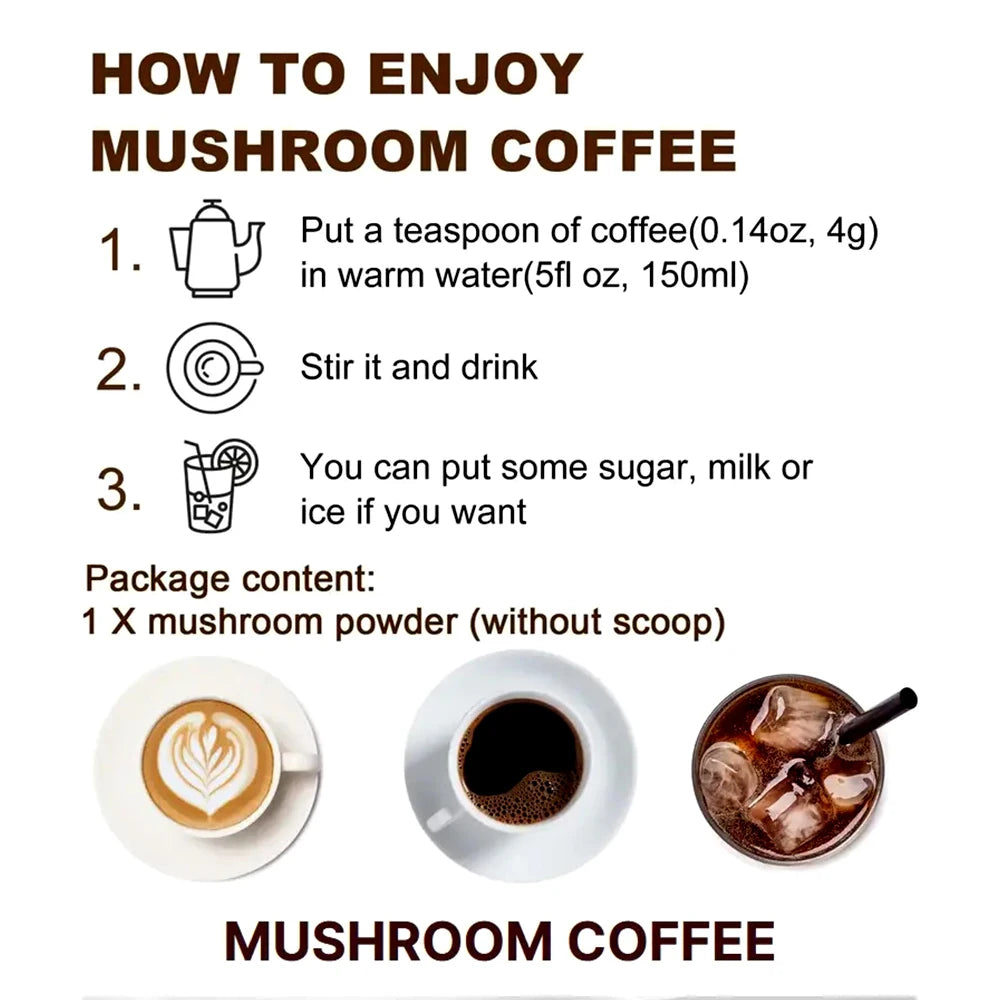 Organic Mushroom Coffee – Shiitake & Cordyceps Blend for Immune, Focus, Stress & Energy Support (6.35 oz)
