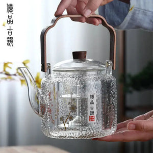 Dual-Purpose Glass Teapot for Steaming & Boiling – Heat-Resistant 1L Household Tea Maker Omura Products