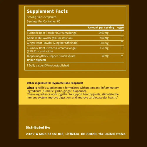 4‑in‑1 Turmeric Ginger Supplement with Garlic & Black Pepper – High‑Absorption Curcumin Capsules Omura Products