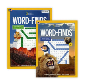 Kappa National Geographic Word Finds Puzzle Book 2 Volumes, Word Search Find Omura Products