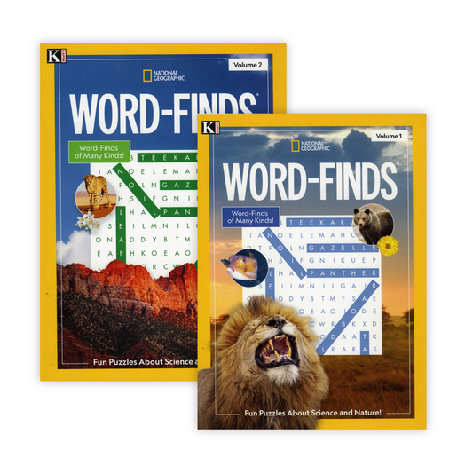 Kappa National Geographic Word Finds Puzzle Book 2 Volumes, Word Search Find