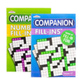 Kappa Companion Fill-Ins Puzzle Book 2 Titles, Game Activity Books for Adults Teens, Training Learning Omura Products