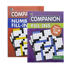 Kappa Companion Fill-Ins Puzzle Book 2 Titles, Game Activity Books for Adults Teens, Training Learning Omura Products