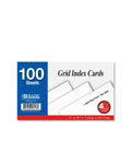 Quad Ruled Index Cards 3"X5" 100 Count, 4-1" Graph Ruled Lined Flashcards Omura Products