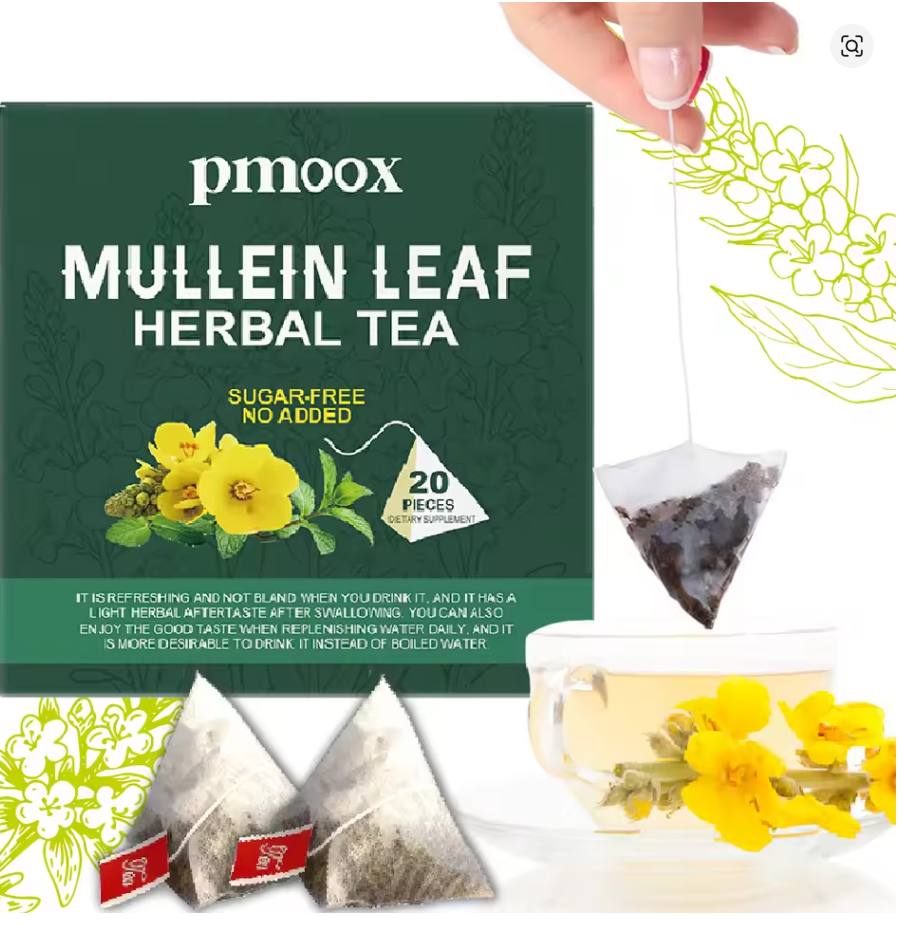 🍃 Lung Cleansing Tea | Herbal Mullein Leaf Detox Tea Bags for Respiratory Health | 15 Tea Bags