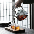 Dual-Purpose Glass Teapot for Steaming & Boiling – Heat-Resistant 1L Household Tea Maker Omura Products