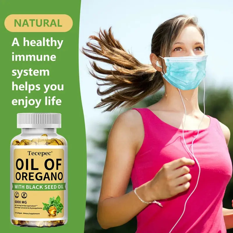 Oil of Oregano + Black Seed Oil Capsules 20:1 Extract – Immune & Digestive Support (6000mg + 200mg) Omura Products