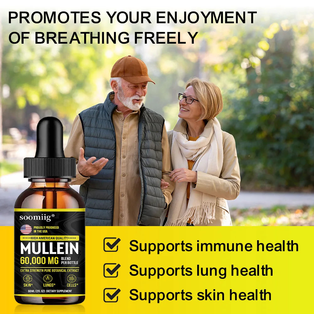 🌿Organic Mullein Leaf Drops – Lung Cleanse, Immune Support & Respiratory Wellness | 2 fl oz Herbal Tincture