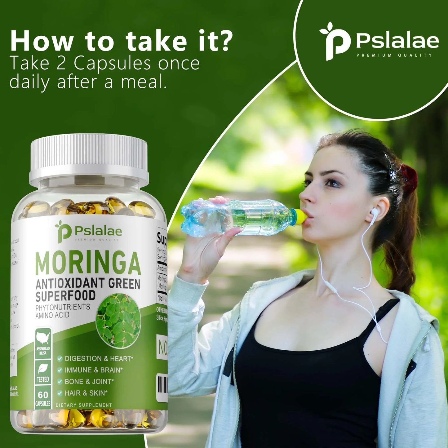 Moringa Capsules – Immune Support, Digestion & Brain Health 60ct