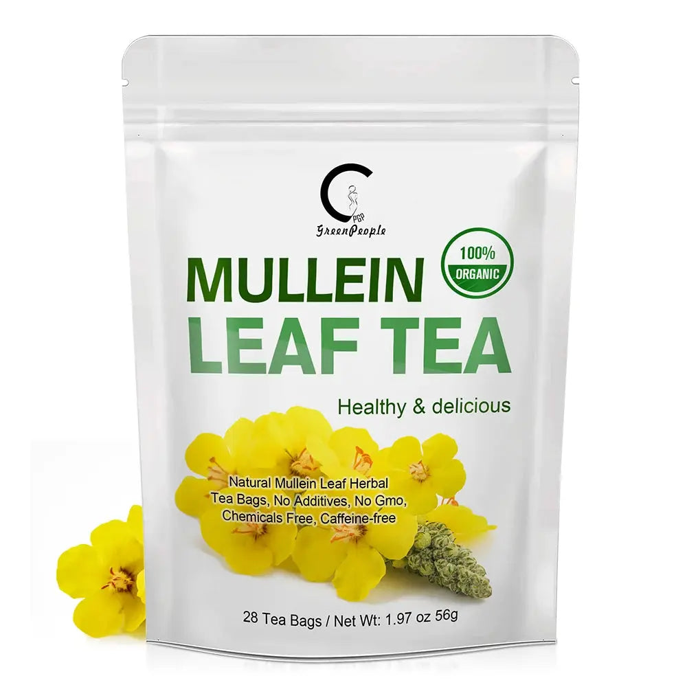 Herbal Mullein Leaf Tea | Lung Cleanse Support, Easy Breathing, Cough Relief & Detox | Natural Herbal Drink | 28 or 60 Tea Bags Omura Products