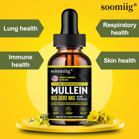 🌿Organic Mullein Leaf Drops – Lung Cleanse, Immune Support & Respiratory Wellness | 2 fl oz Herbal Tincture