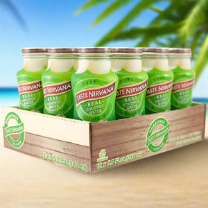 Taste Nirvana Real COCONUT WATER 9.5 Fl. Ounces | 12 Bottles Omura Products
