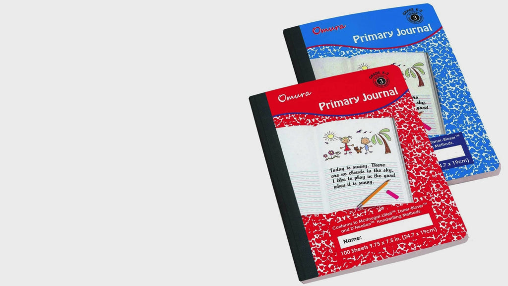 Omura PRIMARY JOURNAL NOTEBOOK Grades K-2, Half Page Ruled Composition Notebook, 100 Sheets
