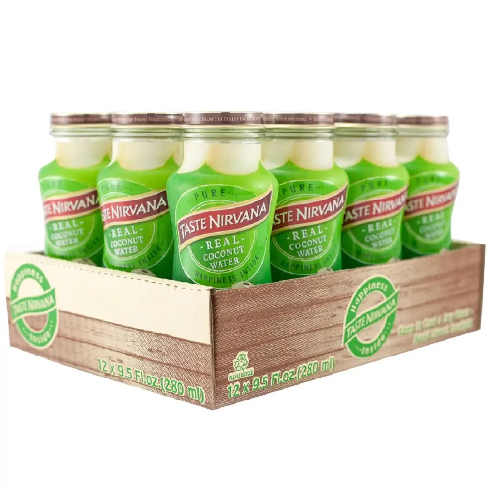 Taste Nirvana Real COCONUT WATER 9.5 Fl. Ounces | 12 Bottles - Omura Products